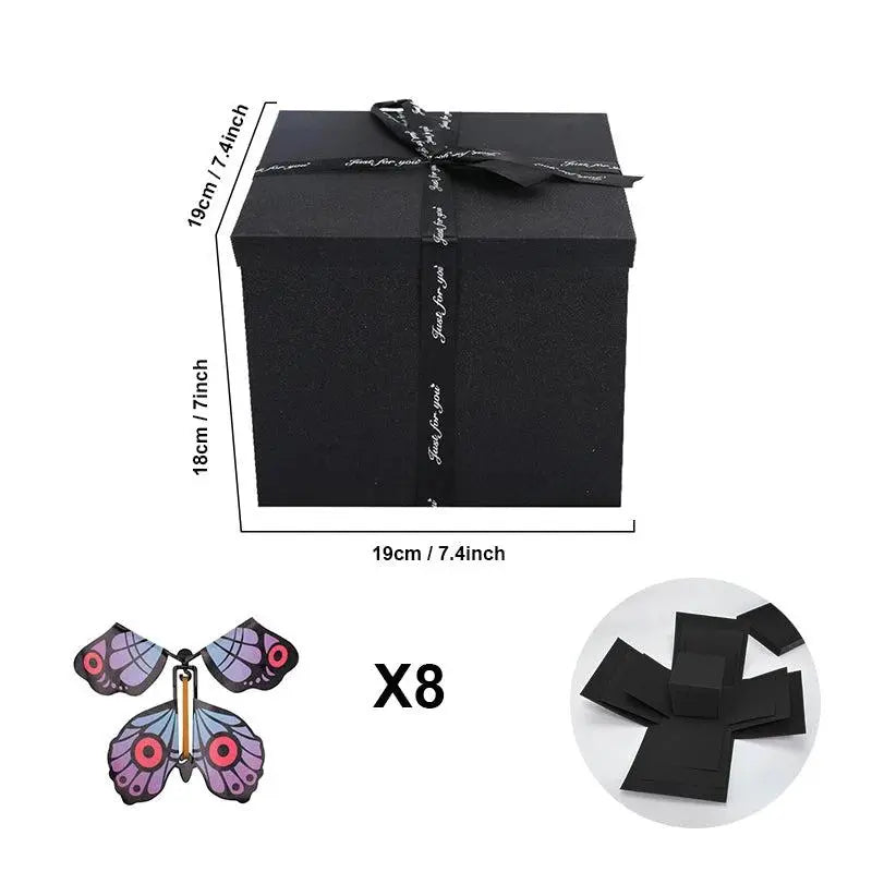 Explosion box gift | Personalized | With secret compartment | 8 butterflies free