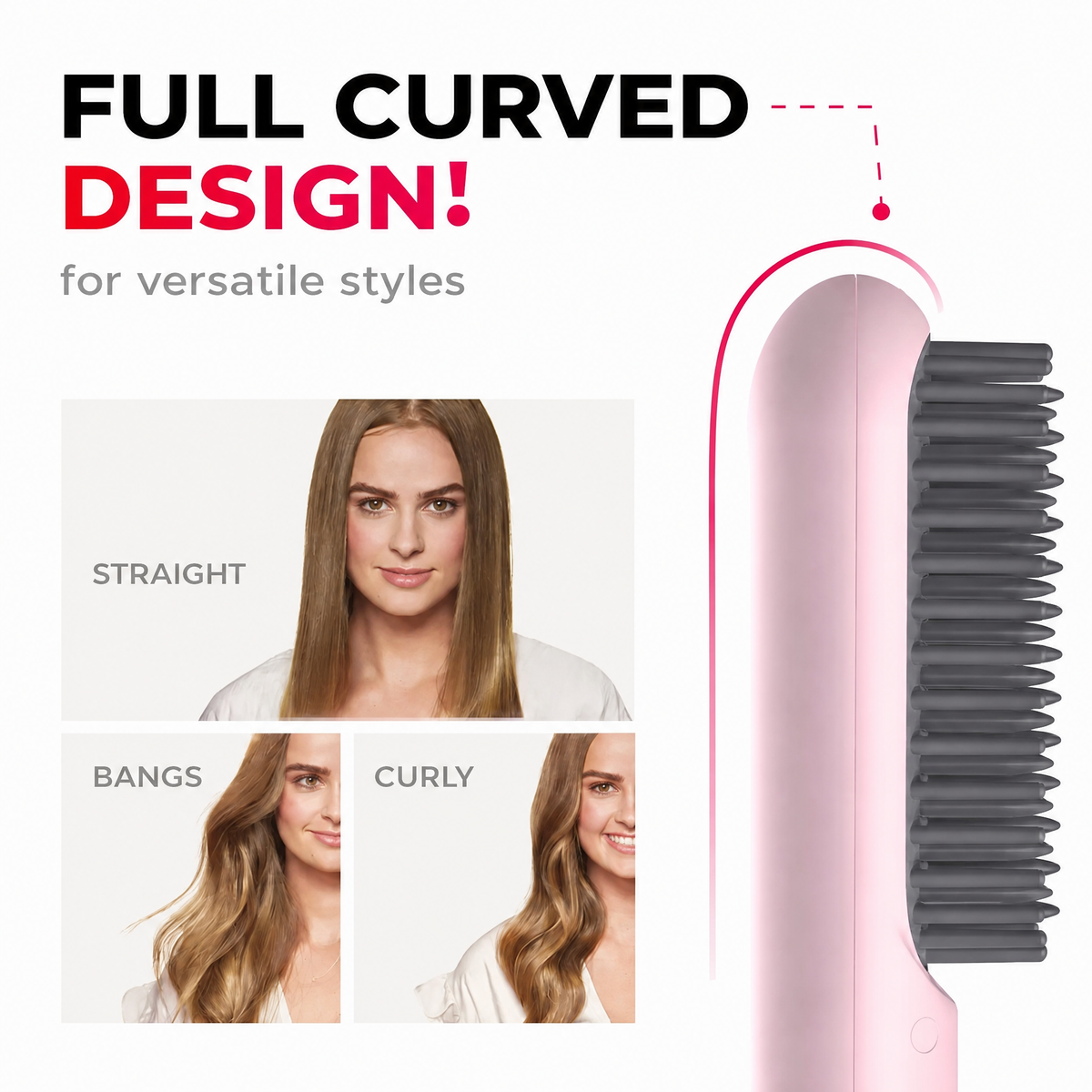 Flat Iron | Cordless Straightening Brush | Fast Styling & Shiny Hair | IonFlex Styler