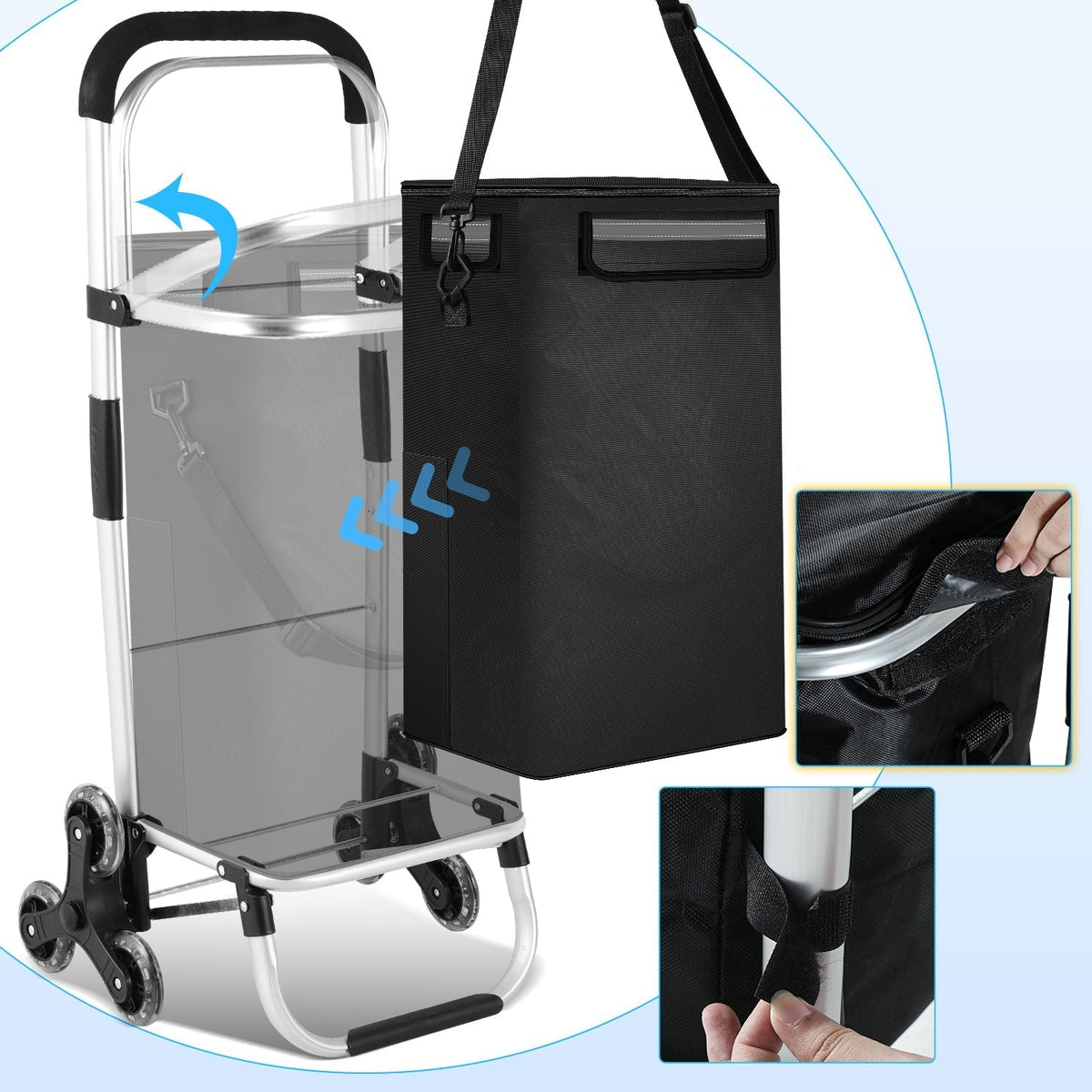 Folding 10.6 gal shopping trolley