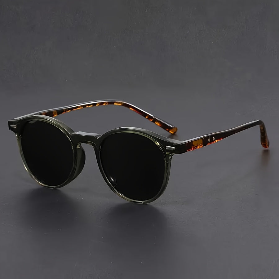 Lomaroshop | Men's Sunglasses RetroView – Round Tortoiseshell Glasses with Light Frame