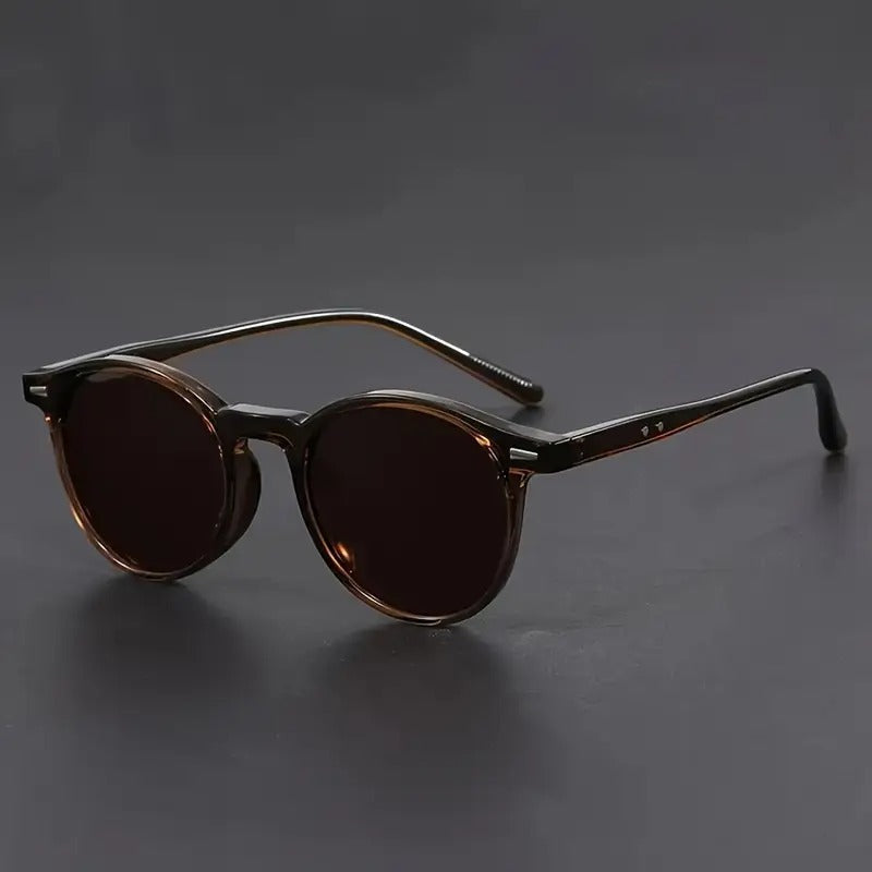 Lomaroshop | Men's Sunglasses RetroView – Round Tortoiseshell Glasses with Light Frame