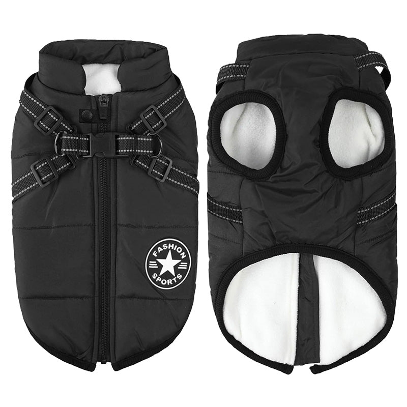 3-in-1 Winter Coat for Dogs with Harness | Padded, Waterproof and Windproof