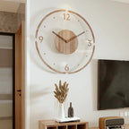 Minimalist wooden wall clock – Scandinavian style, 11.8 in