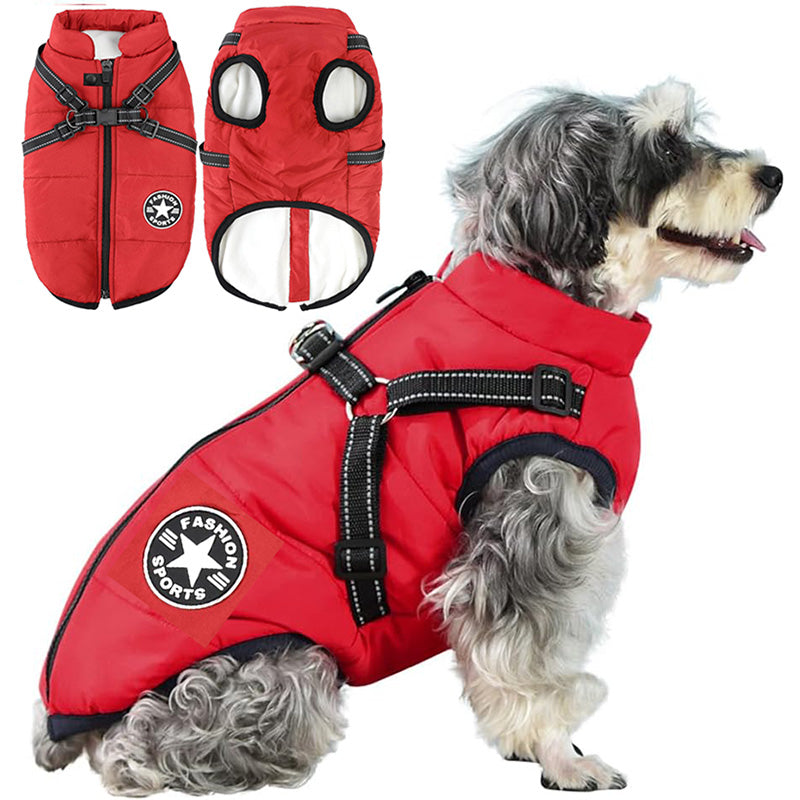 3-in-1 Winter Coat for Dogs with Harness | Padded, Waterproof and Windproof