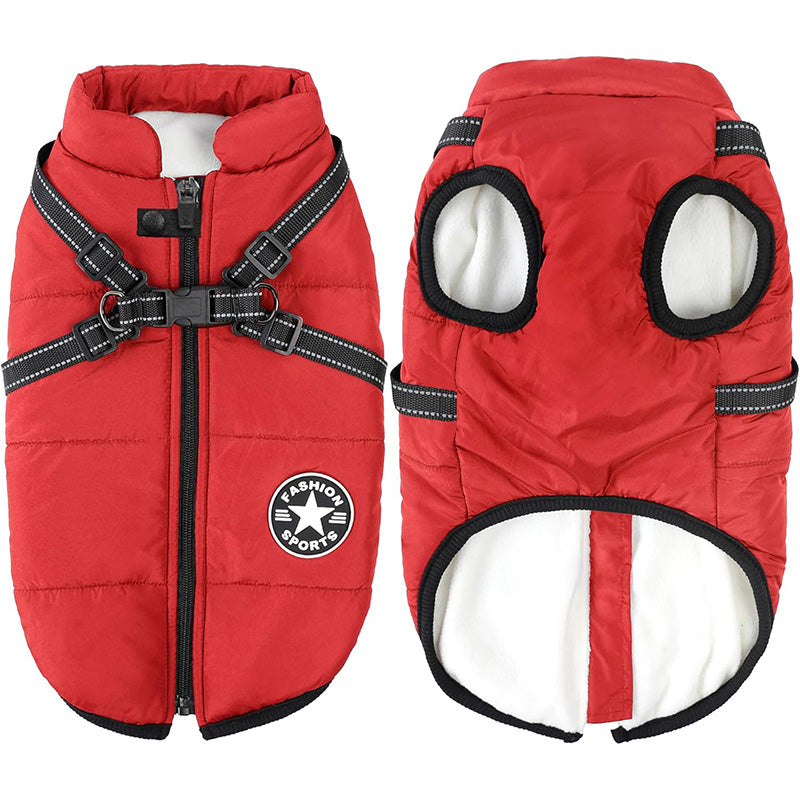 3-in-1 Winter Coat for Dogs with Harness | Padded, Waterproof and Windproof