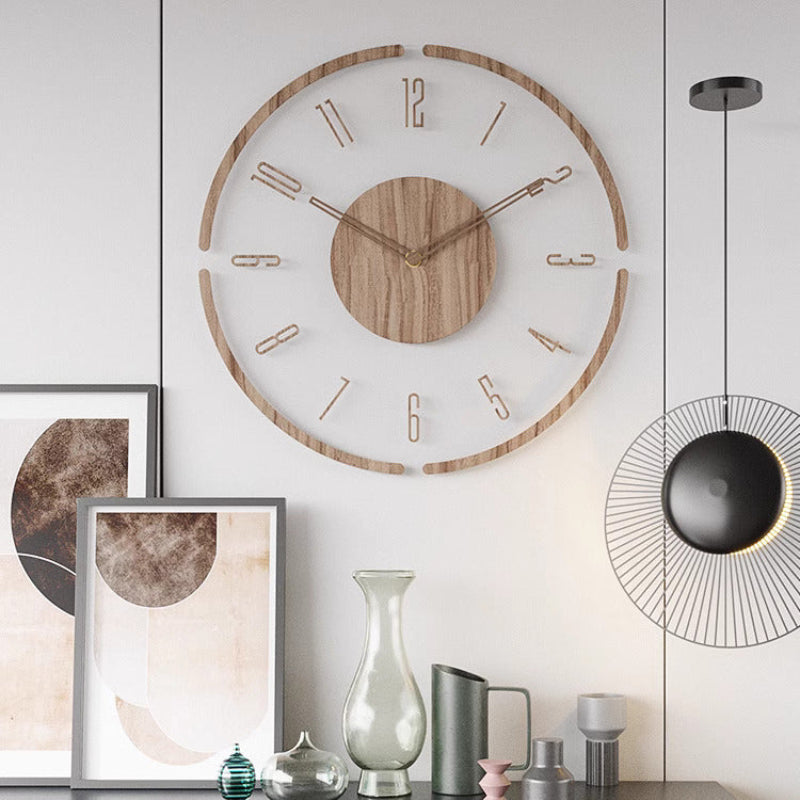 Minimalist wooden wall clock – Scandinavian style, 11.8 in