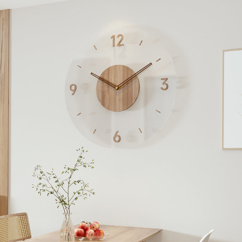 Minimalist wooden wall clock – Scandinavian style, 11.8 in
