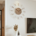 Minimalist wooden wall clock – Scandinavian style, 11.8 in