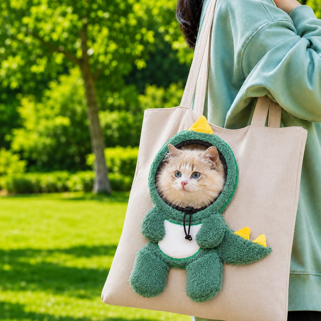 Lomaroshop Head-Out Cat Carrier Tote for Walks & Vet Visits - Lightweight Canvas Pet Bag for Cats & Small Dogs image 24