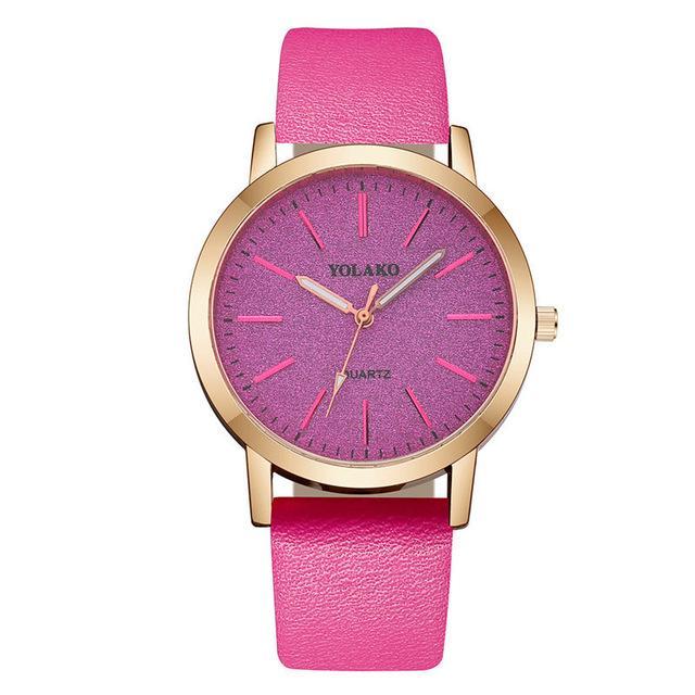 IcoolGadgets High Quality Fashion Women's Ladies Simple Watches Geneva Faux Leather Analog Quartz Wrist Watch clock saat