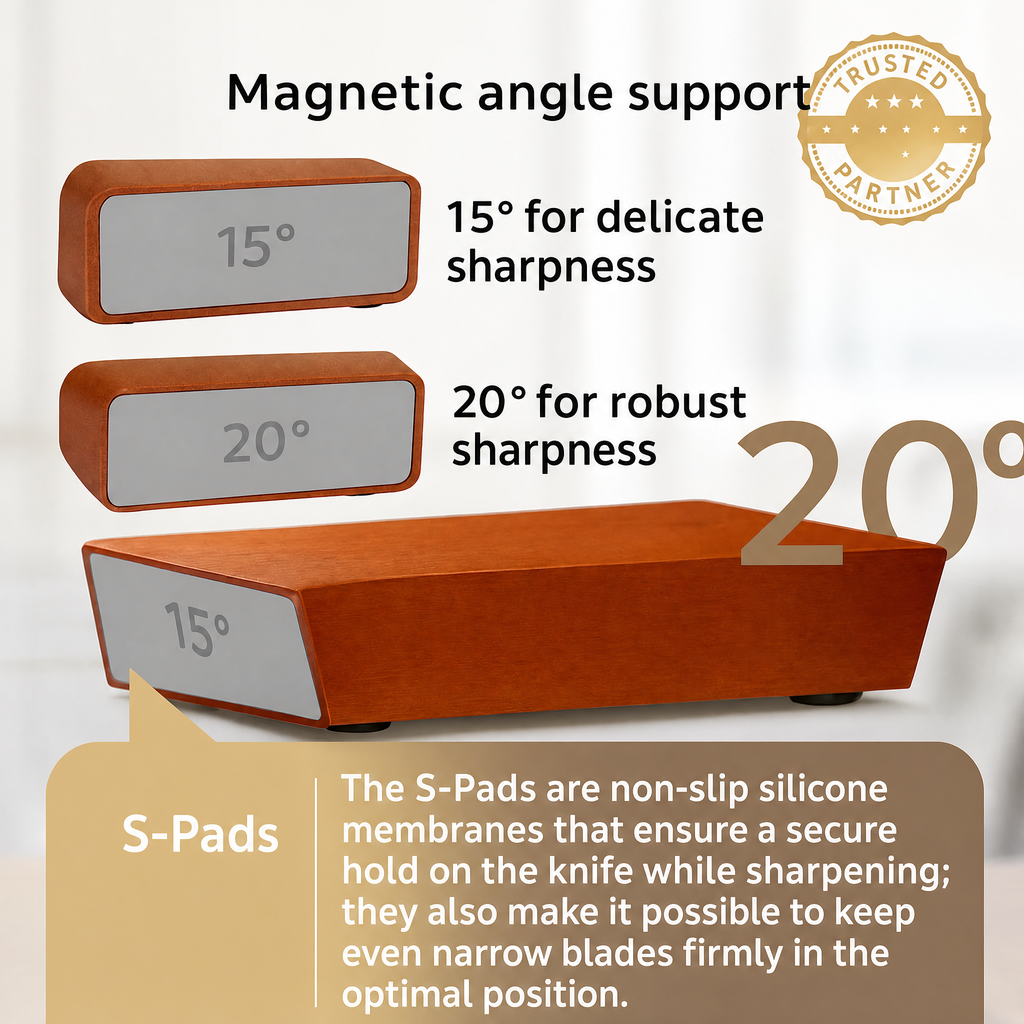 Knife sharpener | Rolling sharpener | Magnetic angle guide | EdgeRoll