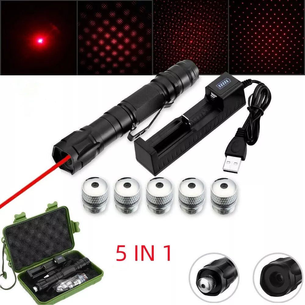 Laser Pointer Rechargeable Red Multipurpose Torch Set