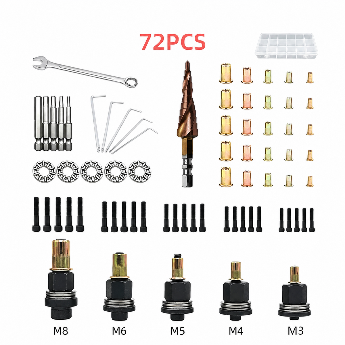 Lomaroshop Carbon Steel Open End Rivet Nut Kit