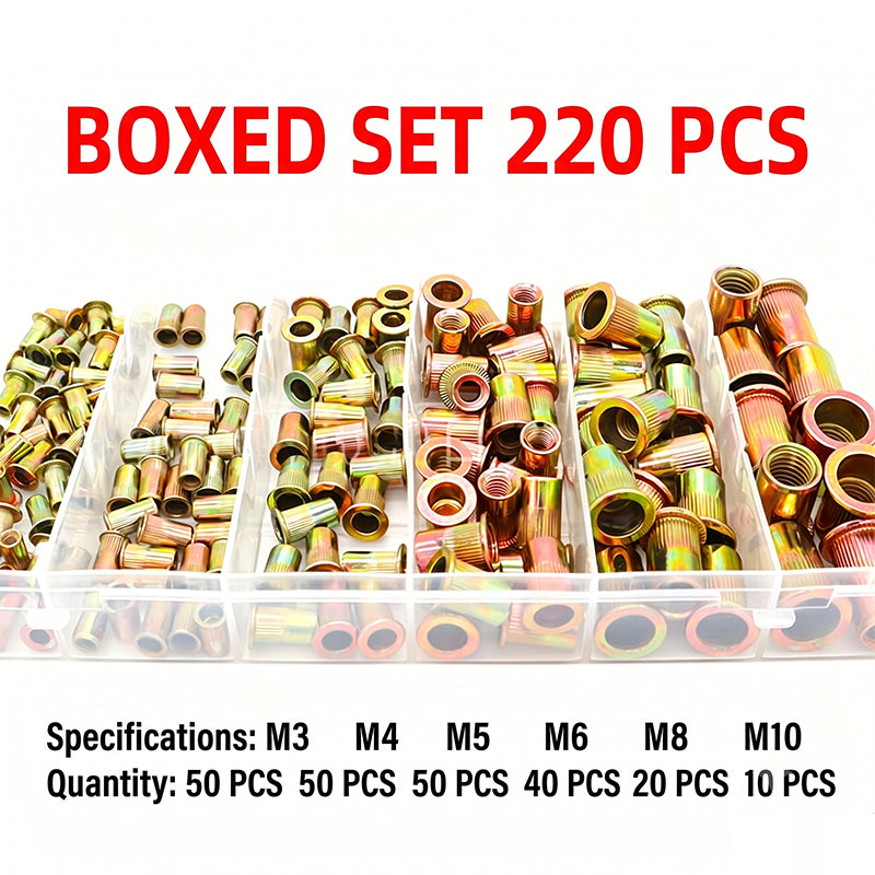 Lomaroshop Carbon Steel Open End Rivet Nut Kit