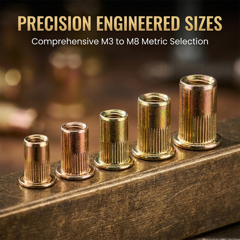 Lomaroshop Carbon Steel Open End Rivet Nut Kit