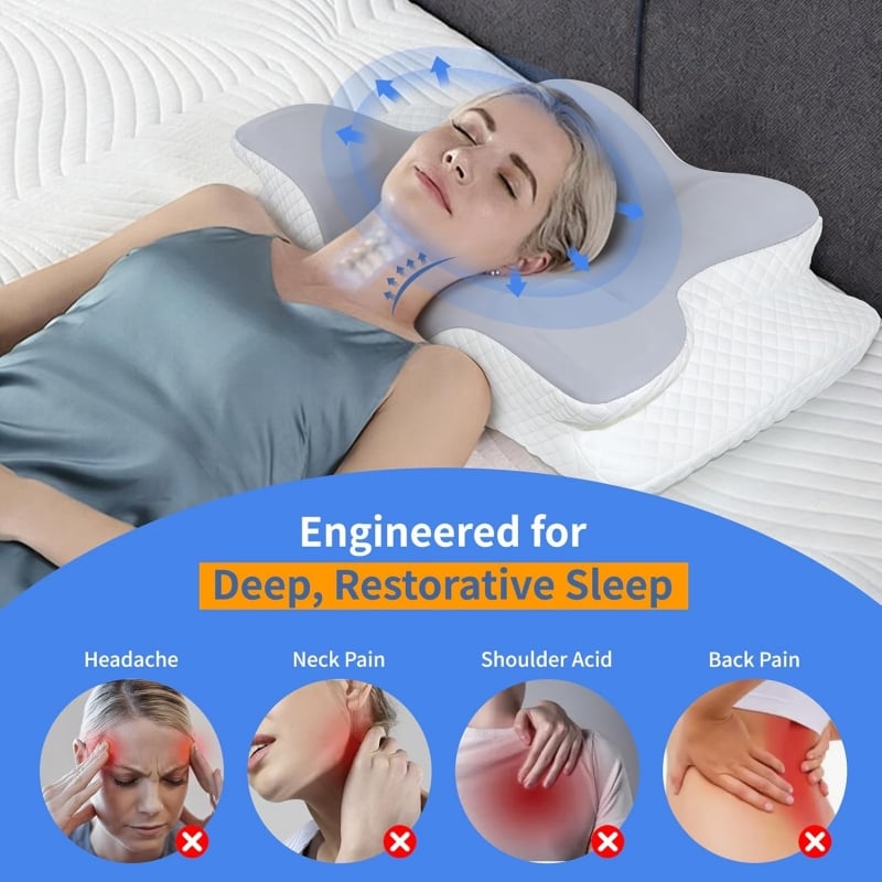 Lomaroshop Cervical Neck Pain Memory Foam Pillow