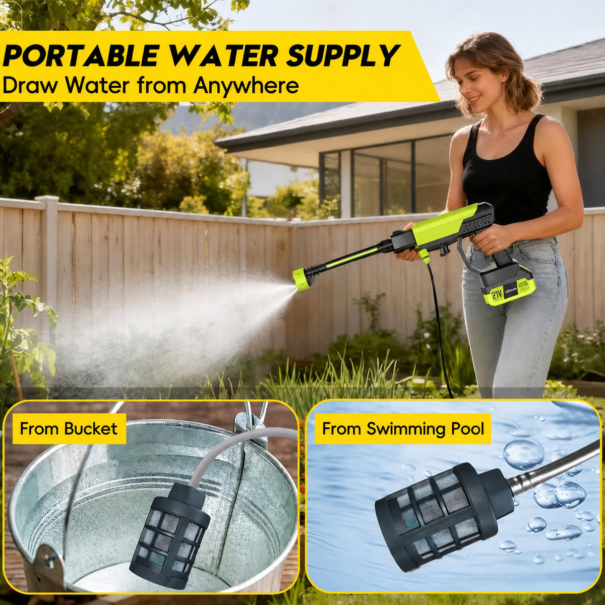 Lomaroshop Cordless Pressure Washer Gun