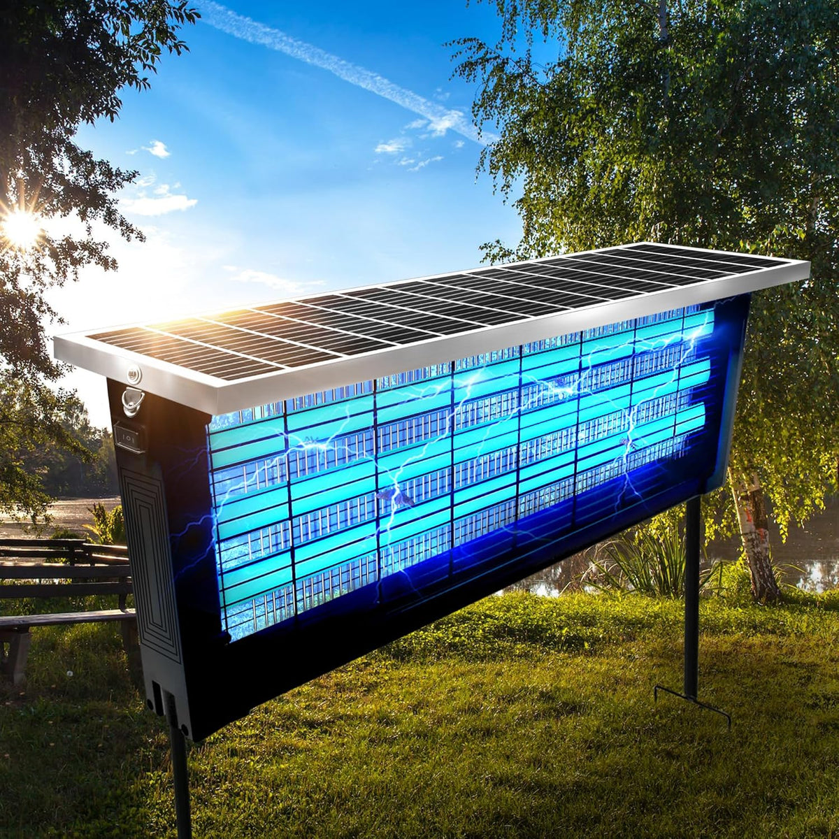 Lomaroshop Powerful Solar Outdoor Bug Zapper