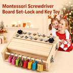 Lomaroshop Wooden Screwdriver Lock & Key Activity Board