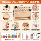 Lomaroshop Wooden Screwdriver Lock & Key Activity Board