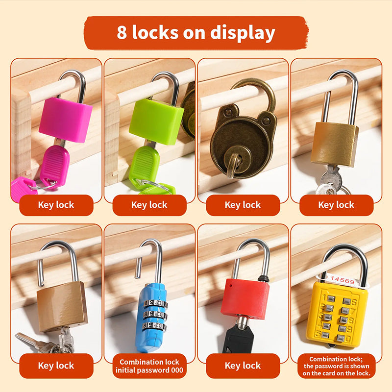 Lomaroshop Wooden Screwdriver Lock & Key Activity Board