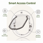 Lomaroshop4-Way Locking Noise-Reducing Pet Door (Glass Mount)