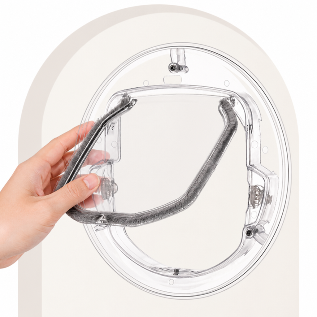 Lomaroshop4-Way Locking Noise-Reducing Pet Door (Glass Mount)