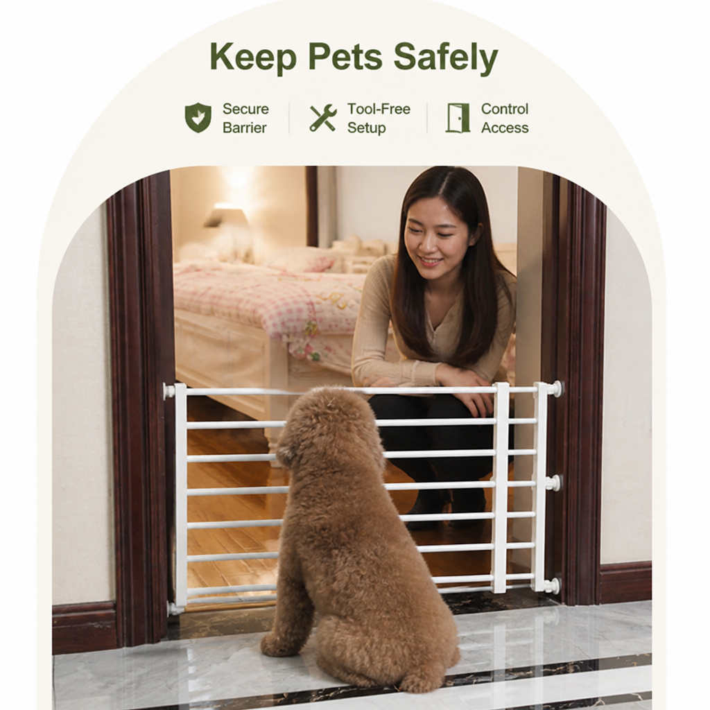 LomaroshopAdjustable Width & Tool-Free Indoor Pet Gate