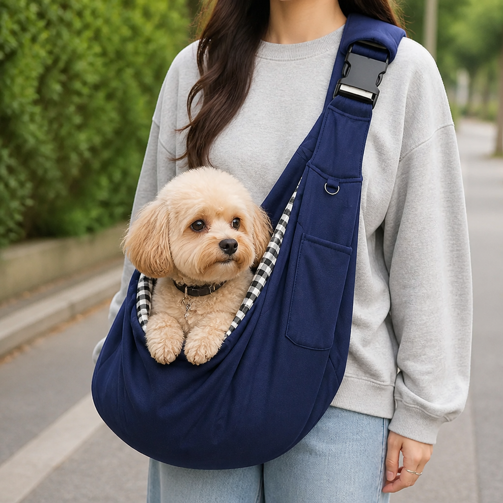 LomaroshopErgonomic Hands‑Free Crossbody Pet Sling Carrier (Fits Pets Up To 14.3 lb)