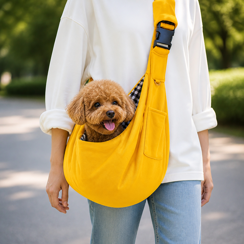 LomaroshopErgonomic Hands‑Free Crossbody Pet Sling Carrier (Fits Pets Up To 14.3 lb)