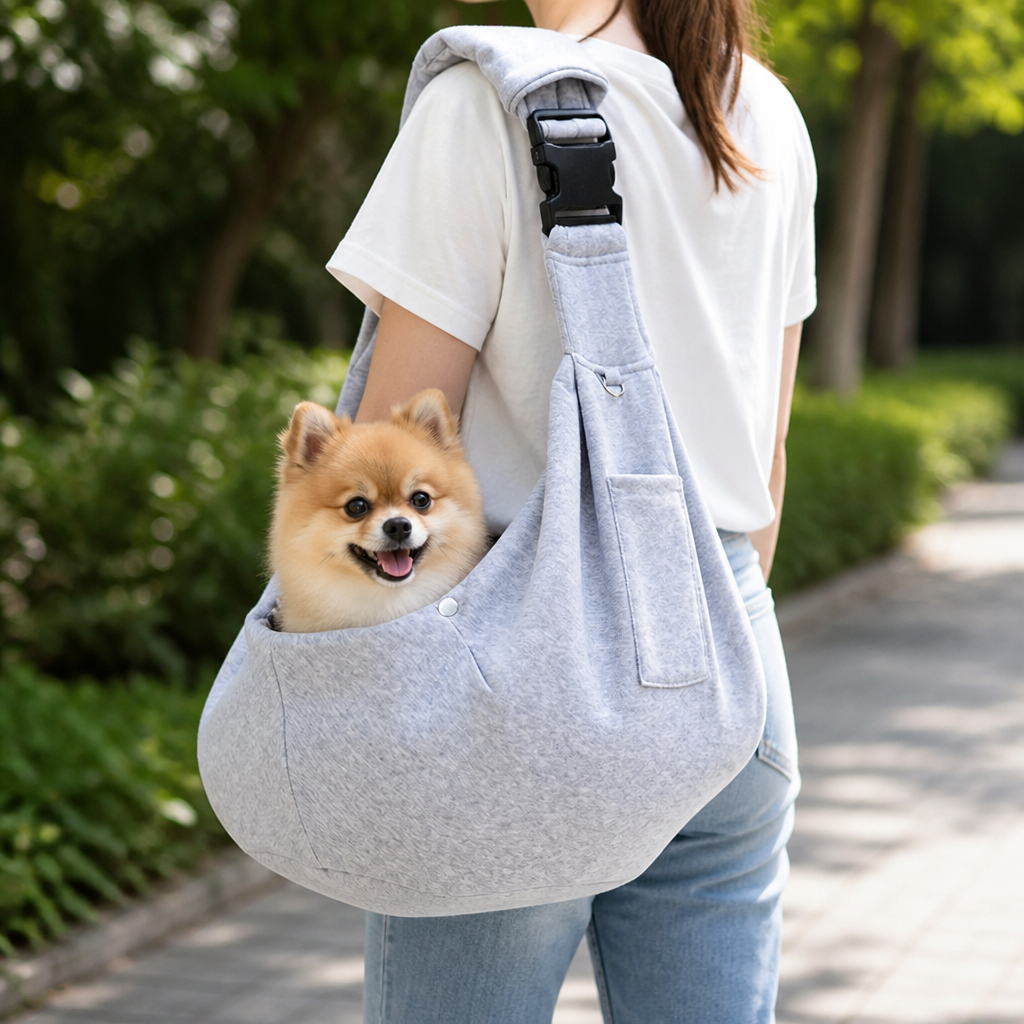 LomaroshopErgonomic Hands‑Free Crossbody Pet Sling Carrier (Fits Pets Up To 14.3 lb)