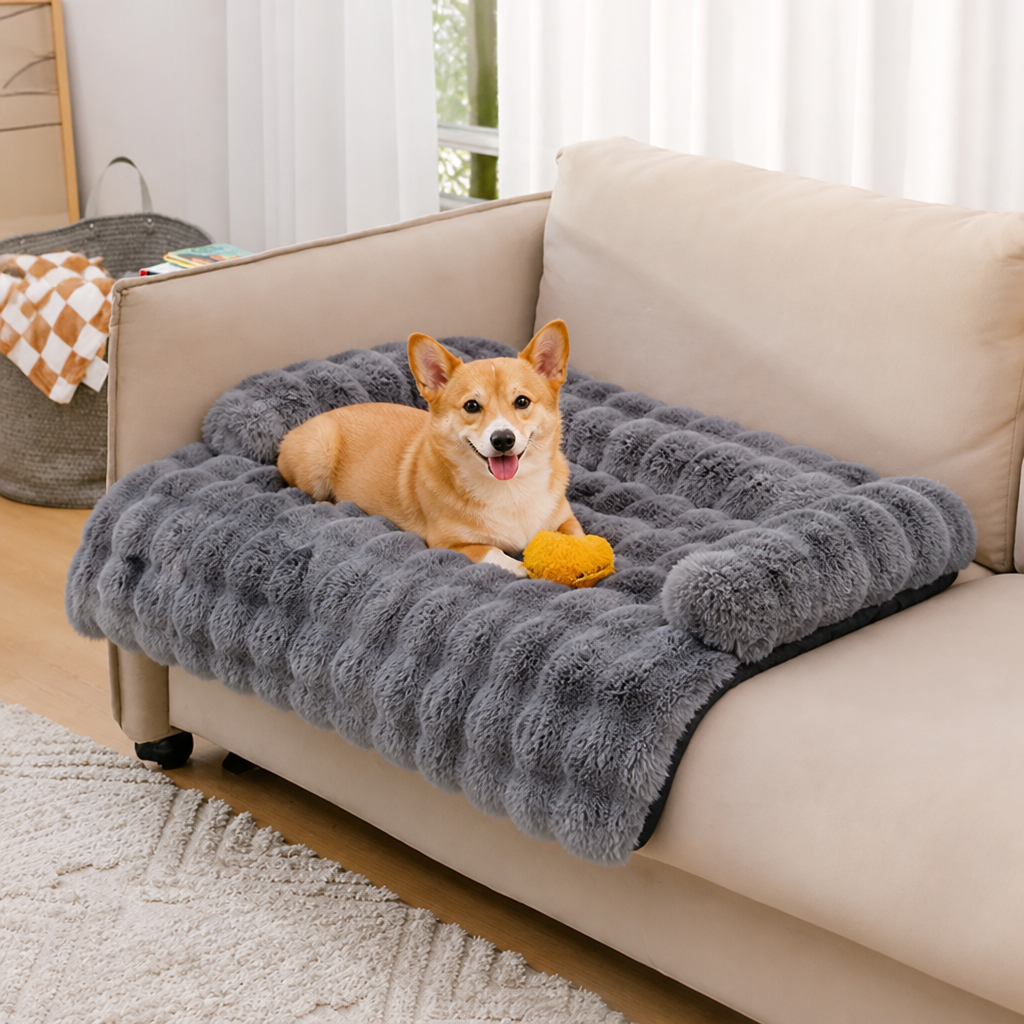 LomaroshopFluffy Plush Washable Bolster Bed