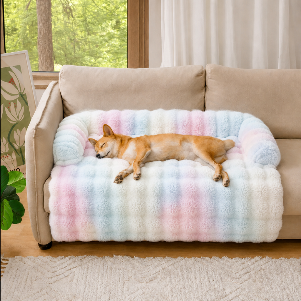 LomaroshopFluffy Plush Washable Bolster Bed