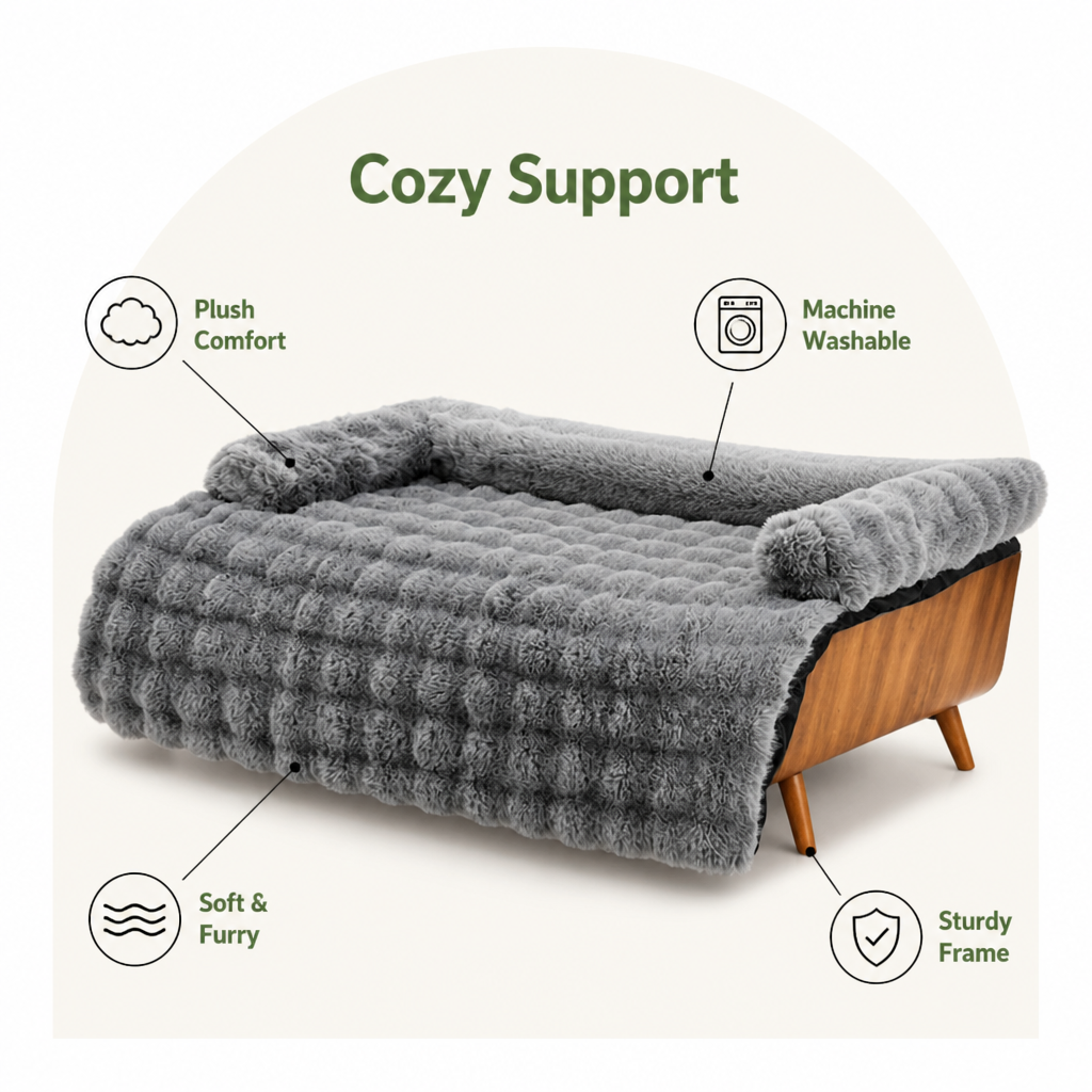 LomaroshopFluffy Plush Washable Bolster Bed