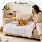 LomaroshopFluffy Plush Washable Bolster Bed