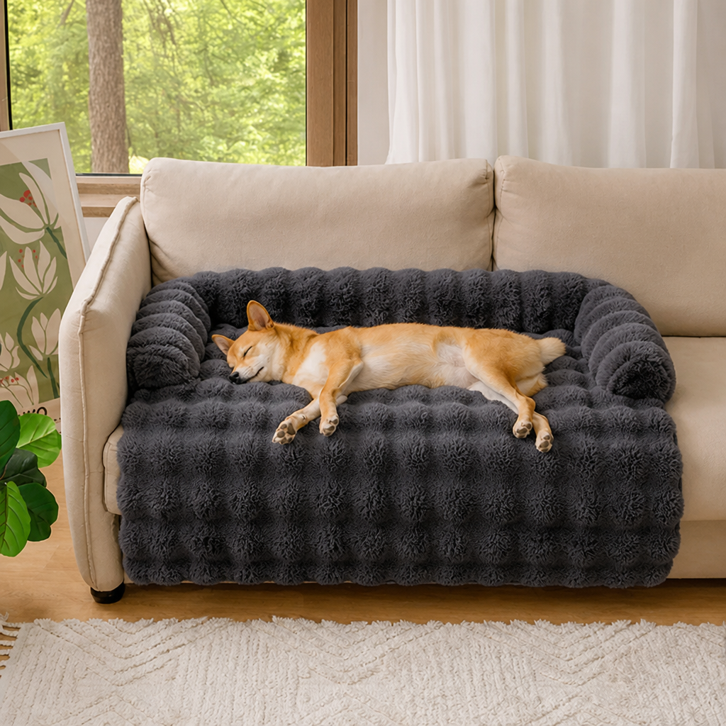 LomaroshopFluffy Plush Washable Bolster Bed
