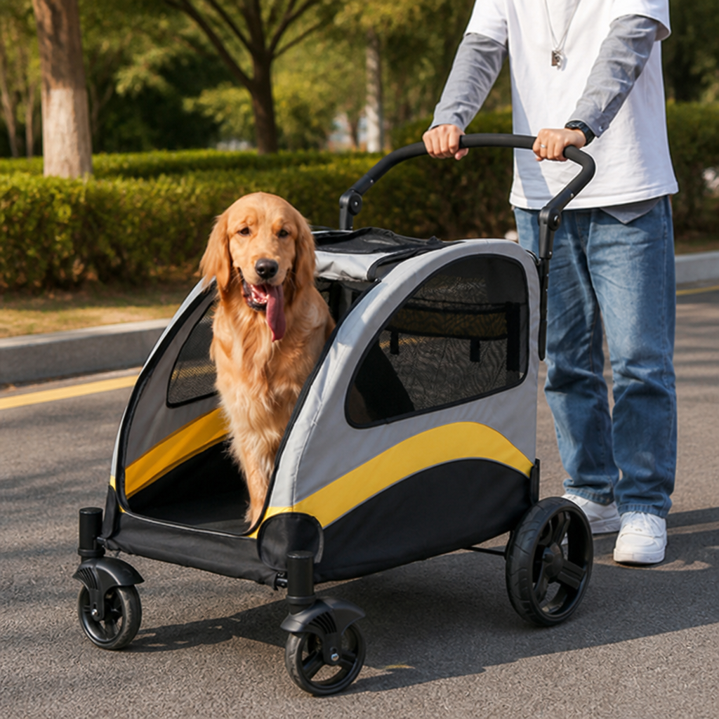 LomaroshopFoldable 4-Wheel Breathable Mesh Travel Stroller
