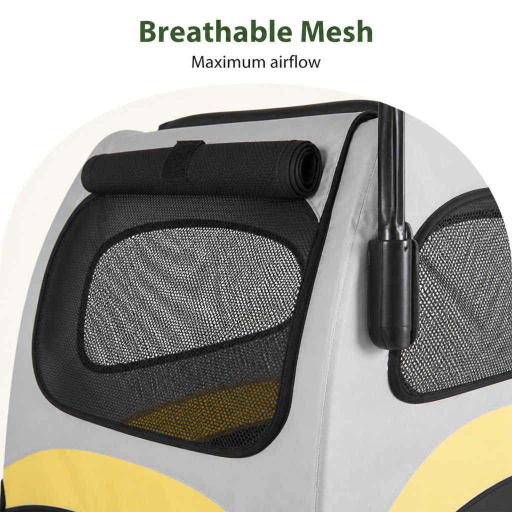 LomaroshopFoldable 4-Wheel Breathable Mesh Travel Stroller