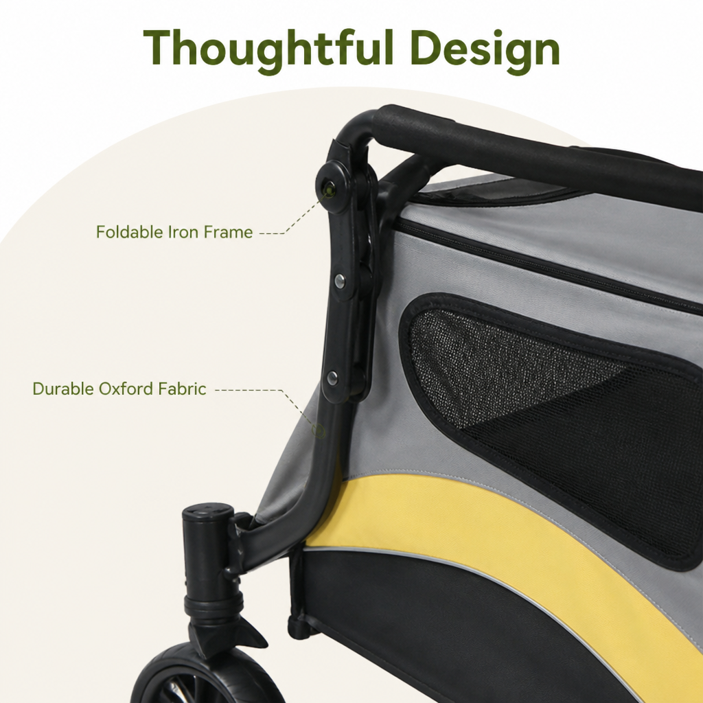 LomaroshopFoldable 4-Wheel Breathable Mesh Travel Stroller
