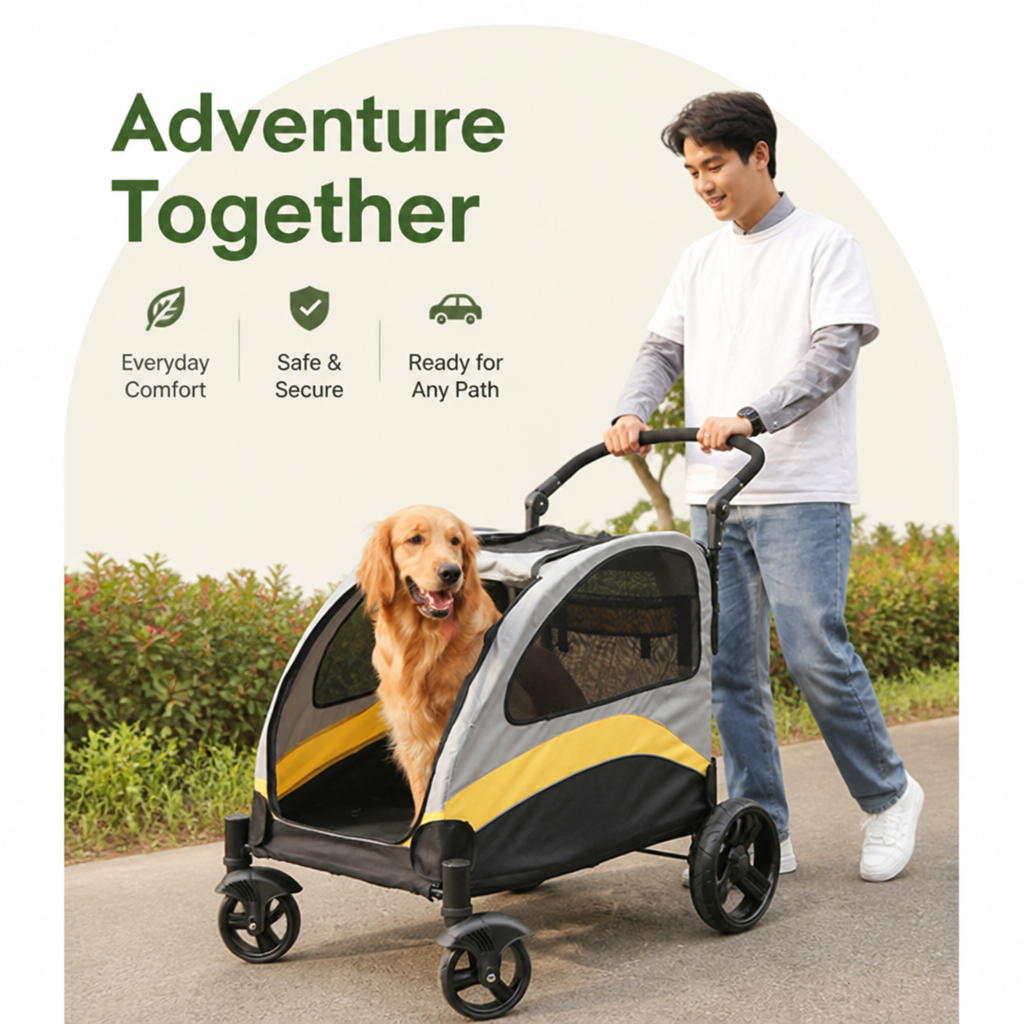 LomaroshopFoldable 4-Wheel Breathable Mesh Travel Stroller