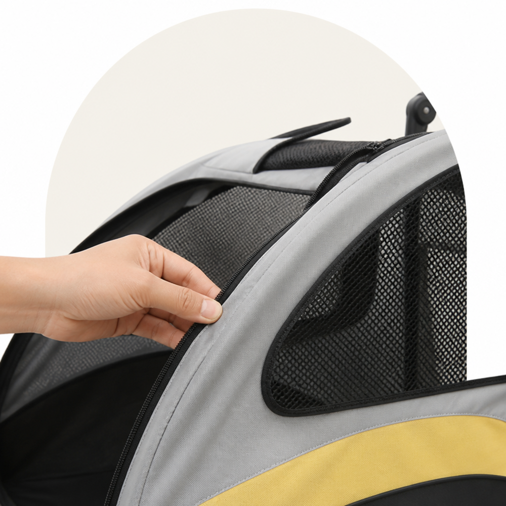 LomaroshopFoldable 4-Wheel Breathable Mesh Travel Stroller