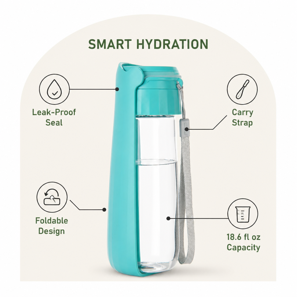 LomaroshopLeak-Proof & Foldable Pet Water Bottle (18.6 fl oz)