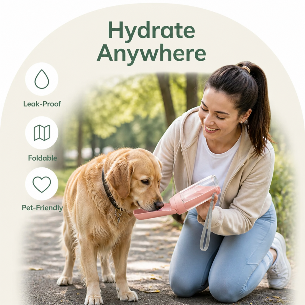 LomaroshopLeak-Proof & Foldable Pet Water Bottle (18.6 fl oz)