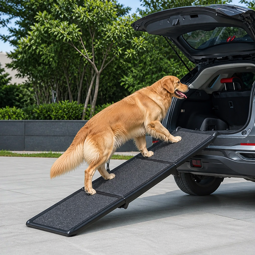 LomaroshopLong Folding Dog Ramp With Side Rails (Supports 150 lb)