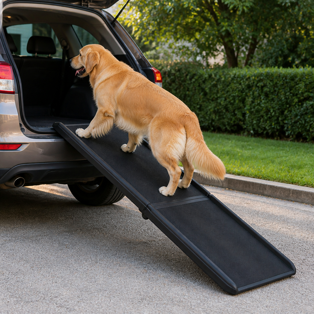 LomaroshopLong Folding Dog Ramp With Side Rails (Supports 150 lb)