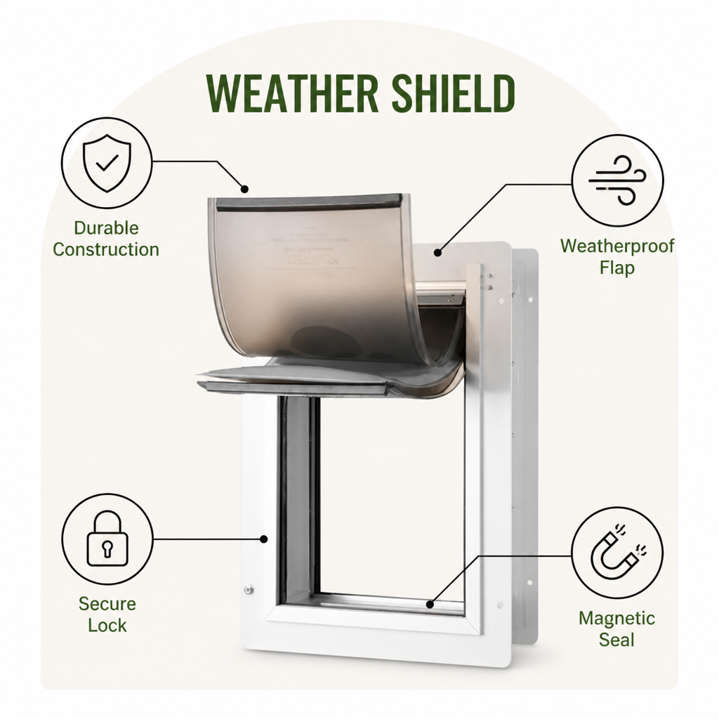 LomaroshopMetal Frame Weatherproof & Lockable Pet Door