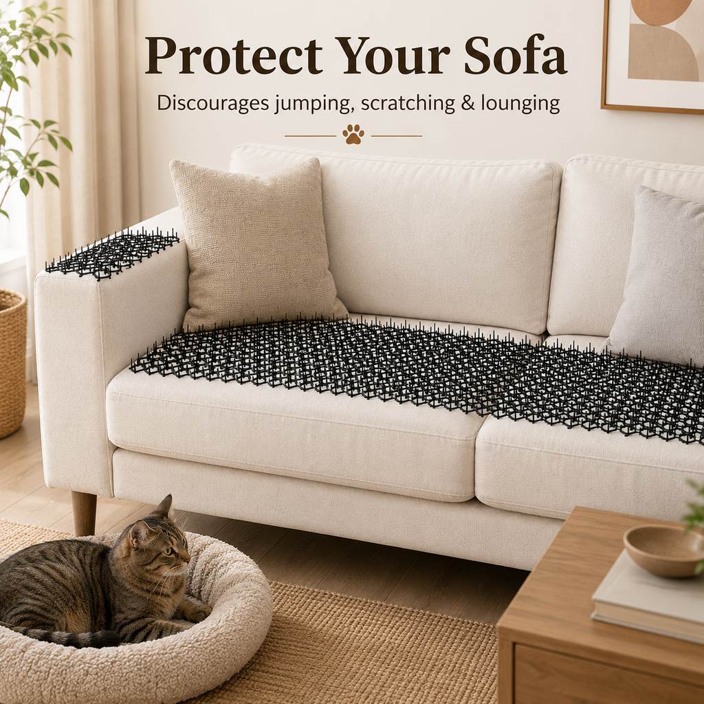 LomaroshopModular Cat Deterrent Mats for Sofas & Gardens - Helps Stop Scratching & Digging