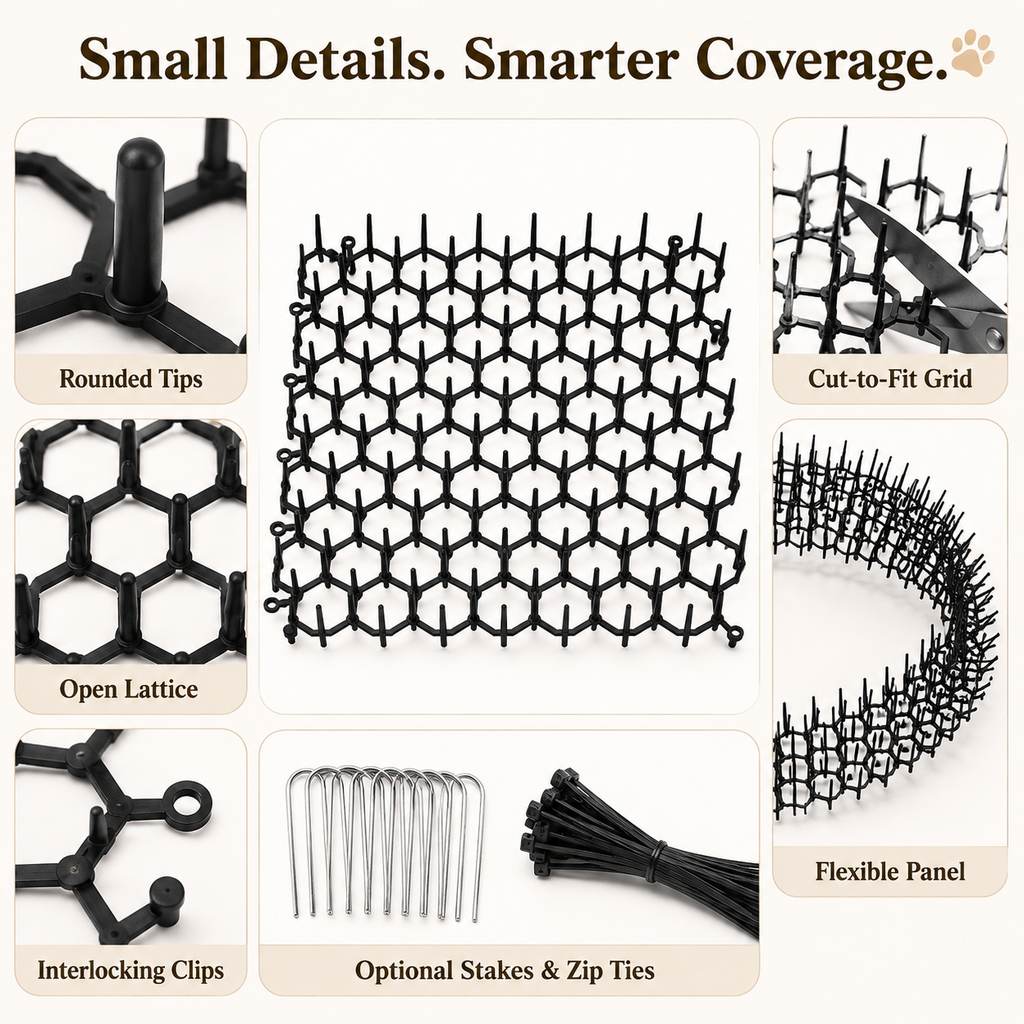LomaroshopModular Cat Deterrent Mats for Sofas & Gardens - Helps Stop Scratching & Digging