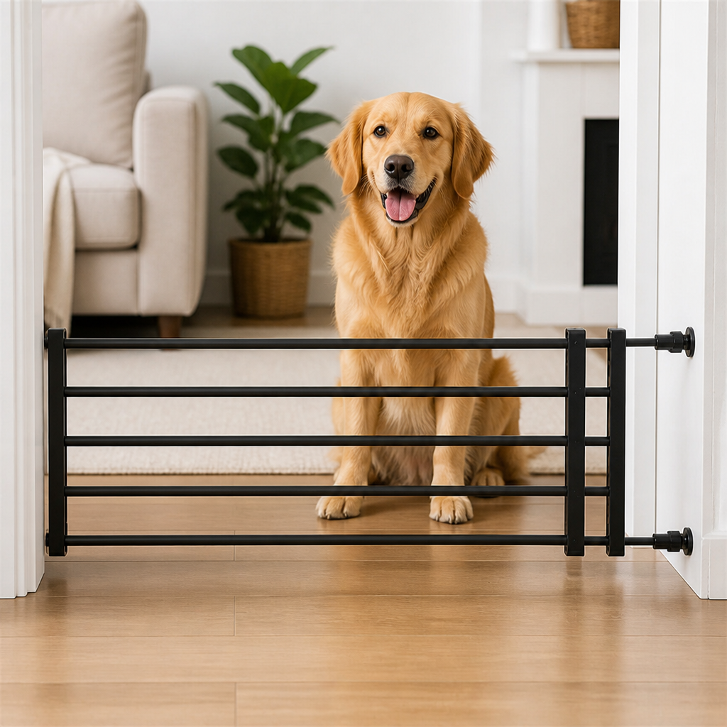 LomaroshopNo-Drill Retractable Dog Gate (Adjustable Width)