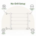 LomaroshopNo-Drill Retractable Dog Gate (Adjustable Width)